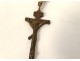 Old rosary cross Christ bronze XVIIth glass beads Murano Venice