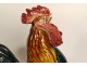 Rooster vase sculpture earthenware Choisy-le-Roi signed Louis Carrier-Belleuse 19th century