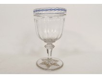 Baccarat Saint-Louis cut crystal stem glass with twisted filigree 19th century