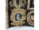 Large Aubusson tapestry characters dancing landscape castle coat of arms 17th century