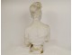 Carrara marble bust sculpture Mme Récamier after. Joseph Chinard 19th century