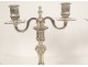 Pair of 2-light Louis XIV candelabras in silver-plated metal from Christofle Dupérier, 20th century