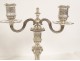 Pair of 2-light Louis XIV candelabras in silver-plated metal from Christofle Dupérier, 20th century