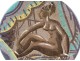 Large Sèvres earthenware dish André Naudy Africanist decor nude woman Art Deco