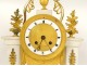 Louis XVI portico clock white marble gilded bronze flower vase 18th century