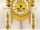 Louis XVI portico clock white marble gilded bronze flower vase 18th century