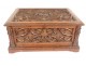 Gothic carved wooden box with coat of arms De Vernou de Bonneuil 19th century