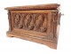 Gothic carved wooden box with coat of arms De Vernou de Bonneuil 19th century