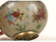 Small decorative Chinese enamel plique-à-jour cup fish flowers 20th century