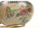 Small decorative Chinese enamel plique-à-jour cup fish flowers 20th century