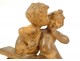 Terracotta sculpture Emmanuel Villanis Childish kiss cherubs late 19th century