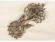 Norman Holy Spirit pendant solid silver Rhine stones dove knot 19th century