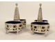 Pair of Louis XVI silver double salt cellars Farmers General Paris 1782 18th century