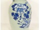 Porcelain baluster vase China White-Blue green celadon bird peonies 20th century