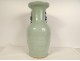 Porcelain baluster vase China White-Blue green celadon bird peonies 20th century