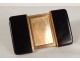 Small travel photo frame in gold metal with black lacquer ST Dupont Paris 20th century