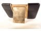 Small travel photo frame in gold metal with black lacquer ST Dupont Paris 20th century