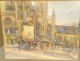 Breton watercolor Saint-Tugdual cathedral Tréguier Brittany Meyer 20th century