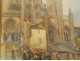 Breton watercolor Saint-Tugdual cathedral Tréguier Brittany Meyer 20th century