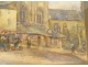 Breton watercolor Saint-Tugdual cathedral Tréguier Brittany Meyer 20th century