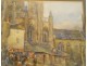 Breton watercolor Saint-Tugdual cathedral Tréguier Brittany Meyer 20th century