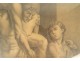 Mythological drawing after Raphael Aeneas Anchises and Ascanius signed 1820 19th century