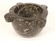 Apothecary&#39;s mortar with ears, black veined marble, 19th century