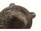 Apothecary&#39;s mortar with ears, black veined marble, 19th century