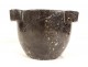 Apothecary&#39;s mortar with ears, black veined marble, 19th century