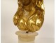 Sculpture bust young woman flowers carved wood gilded chinoiserie XVIIIth