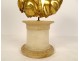 Sculpture bust young woman flowers carved wood gilded chinoiserie XVIIIth