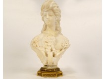 Cipriani alabaster bust sculpture young elegant woman Art Nouveau 19th century