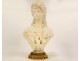 Cipriani alabaster bust sculpture young elegant woman Art Nouveau 19th century