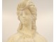 Cipriani alabaster bust sculpture young elegant woman Art Nouveau 19th century