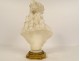 Cipriani alabaster bust sculpture young elegant woman Art Nouveau 19th century