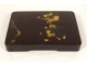 Lacquered wooden box with gilding maki-e Tengu characters Japan early 20th century