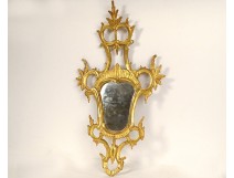 Italian mirror, carved gilded wood, shells, foliage, late 19th century