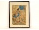 Japanese print Ukiyo-e woman Oiran Geisha Kunisada Utagawa II Edo 19th century