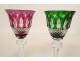 6 Saint-Louis cut crystal aperitif white wine glasses, Tommy model, 20th century