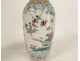 Pair of Chinese porcelain baluster vases with birds and flowers, double circle, 19th century