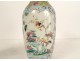 Pair of Chinese porcelain baluster vases with birds and flowers, double circle, 19th century