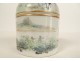 Tea box pot covered cup Chinese porcelain woman calligraphy 19th century