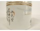 Tea box pot covered cup Chinese porcelain woman calligraphy 19th century