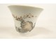 Tea box pot covered cup Chinese porcelain woman calligraphy 19th century