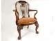 English Chippendale child&#39;s armchair in carved walnut with claw shells, 19th century