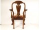 English Chippendale child&#39;s armchair in carved walnut with claw shells, 19th century