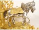 Gilded bronze clock Allegory Agriculture horses plow NapIII 19th