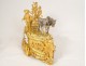 Gilded bronze clock Allegory Agriculture horses plow NapIII 19th