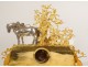 Gilded bronze clock Allegory Agriculture horses plow NapIII 19th