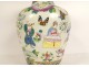 Bayeux porcelain baluster vase Chinese characters dragons butterflies 19th century